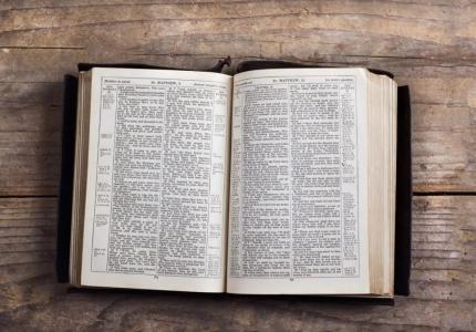 Pittsboro United Methodist Church open bible on table